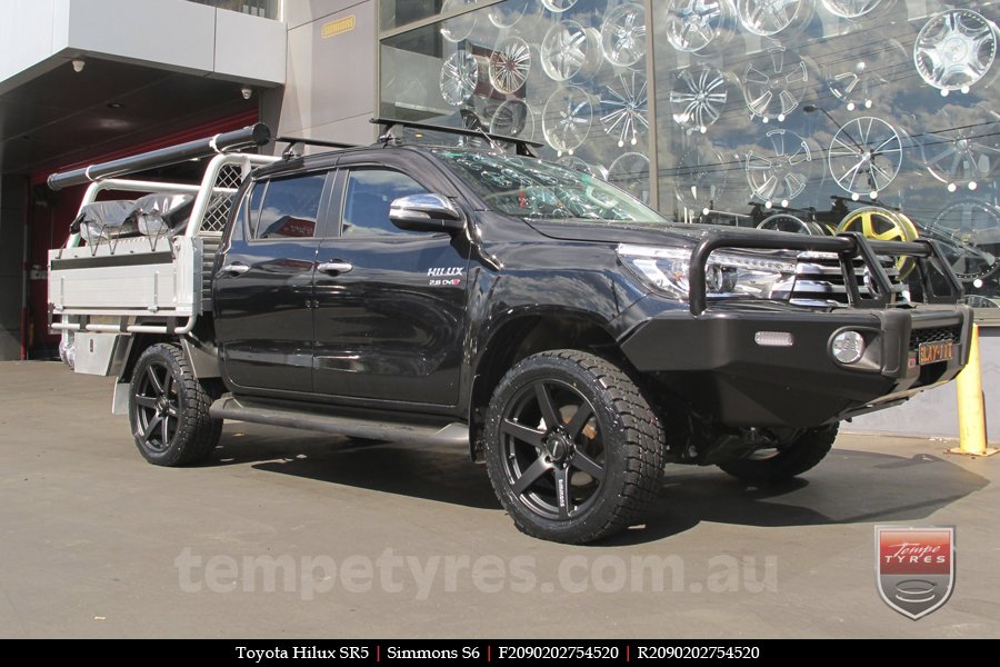 20x9.0 Simmons S6 Matte Black on TOYOTA HILUX SR5