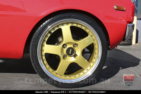 17x7.0 17x8.5 Simmons FR-1 Gold on MAZDA 1300 