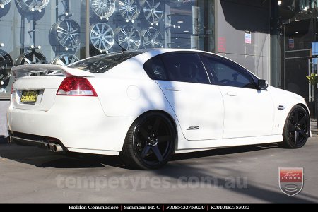 20x8.5 20x10 Simmons FR-C Satin Black NCT on HOLDEN COMMODORE