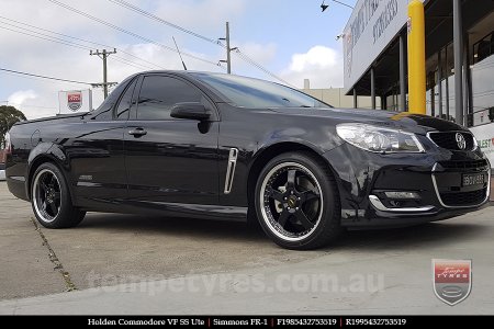 19x8.5 19x9.5 Simmons FR-1 Gloss Black on HOLDEN COMMODORE VF