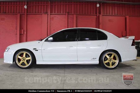 19x8.5 19x9.5 Simmons FR-1 Gold on HOLDEN COMMODORE VZ