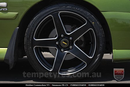 18x8.0 18x9.0 Simmons FR-CS Matte Black NCT on HOLDEN COMMODORE VY