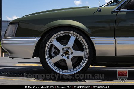 19x8.5 19x9.5 Simmons FR-1 Silver on HOLDEN COMMODORE SL