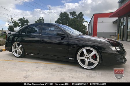 22x8.5 22x9.5 Simmons FR-1 Silver on HOLDEN COMMODORE VY