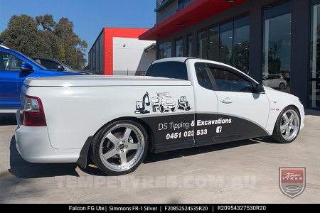 20x8.5 20x9.5 Simmons FR-1 Silver on Ford Falcon