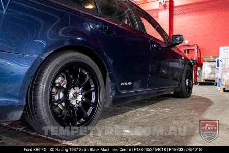 18x8.0 SC Racing 1637 Satin Black Machined Centre on Ford Falcon