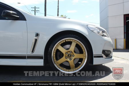 20x8.5 20x9.5 Simmons FR-1 Gold on Holden Commodore VF