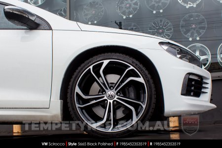 19x8.5 5665 Black Polished on VW Scirocco