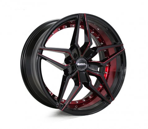 18x8.5 SC Racing LS2100 Black Red 5/110 P35 - SC Racing Wheels