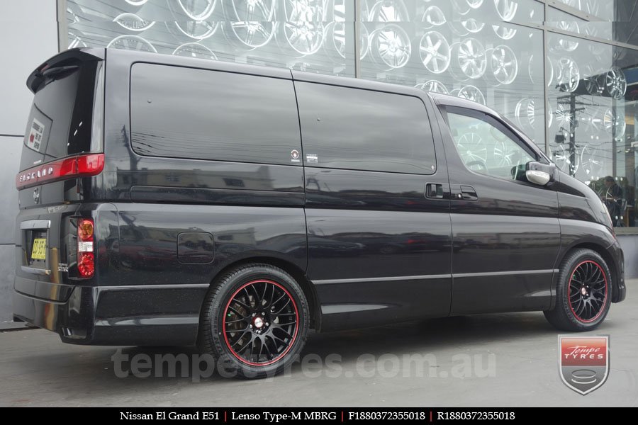 18x8.0 Lenso Type-M MBRG on NISSAN ELGRAND