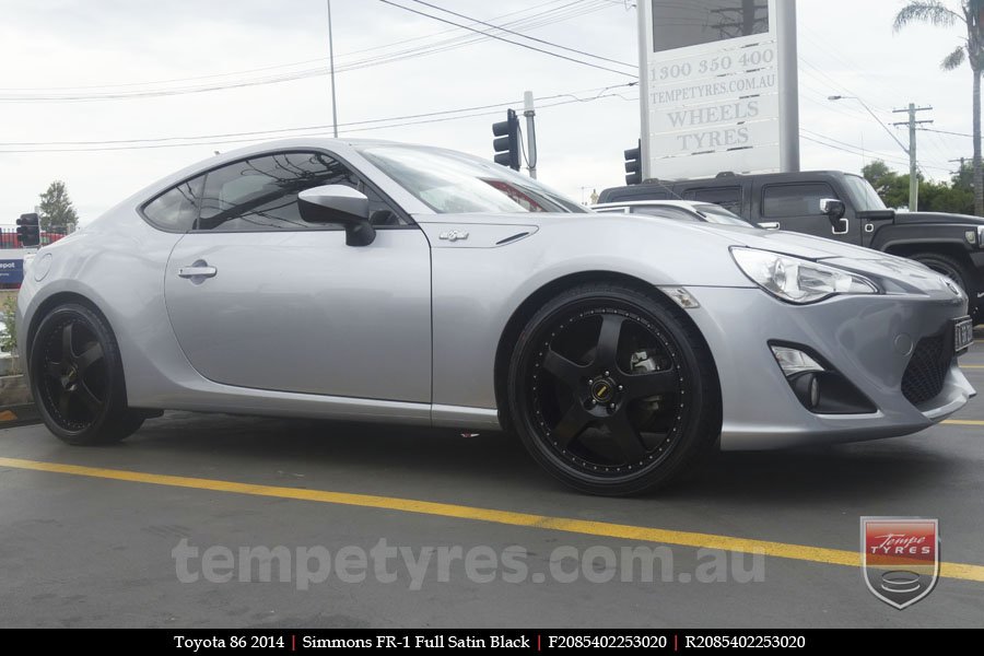 20x8.5 20x9.5 Simmons FR-1 Satin Black on TOYOTA 86 