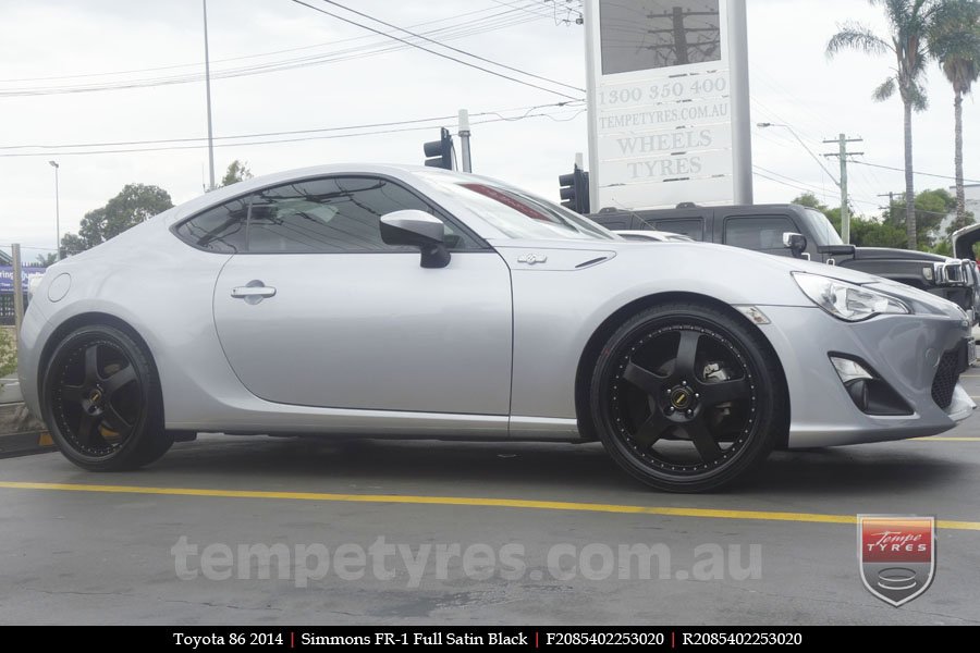 20x8.5 20x9.5 Simmons FR-1 Satin Black on TOYOTA 86 