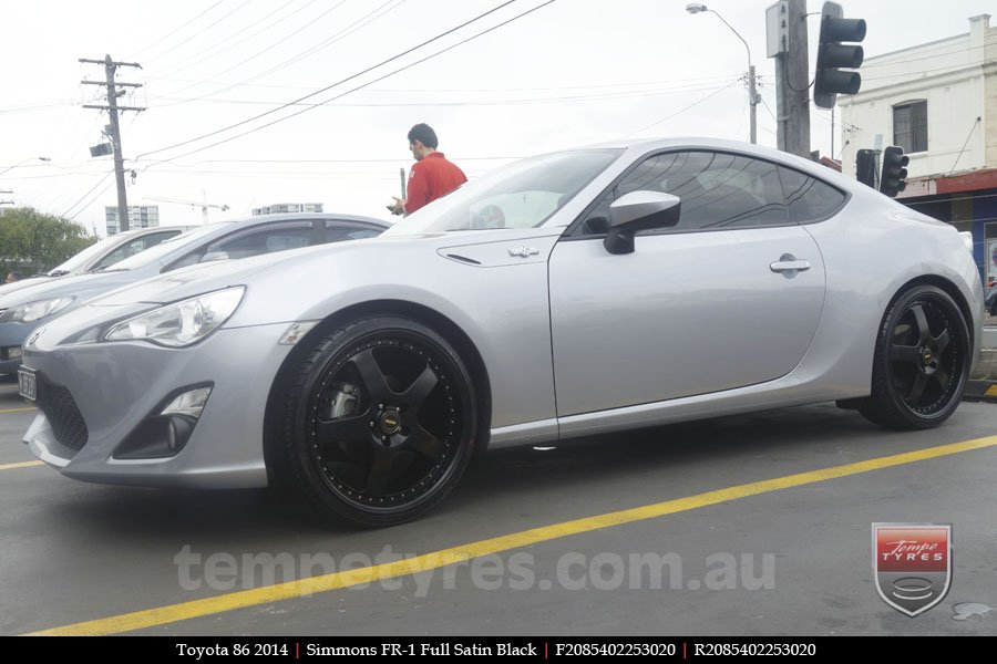 20x8.5 20x9.5 Simmons FR-1 Satin Black on TOYOTA 86 