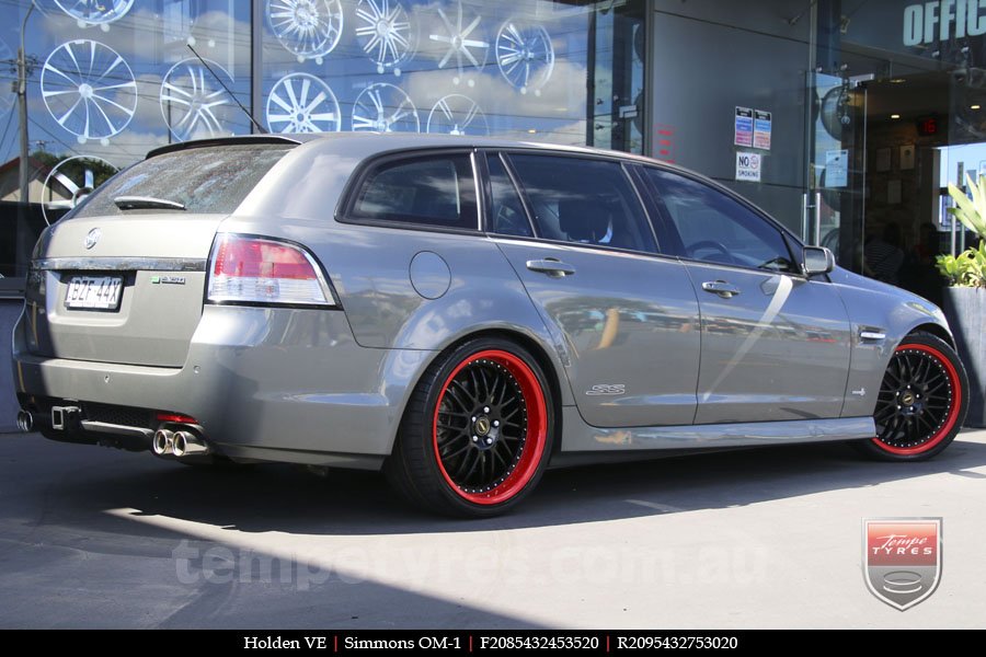 20x8.5 20x9.5 Simmons OM-1 Gloss Black on HOLDEN COMMODORE VE