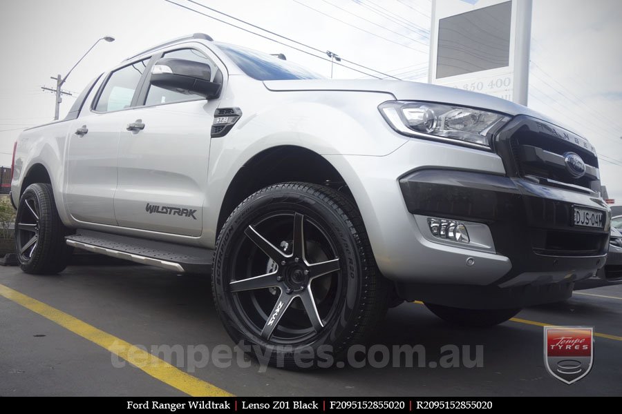 20x9.5 Lenso Z01 Black on FORD RANGER WILDTRAK