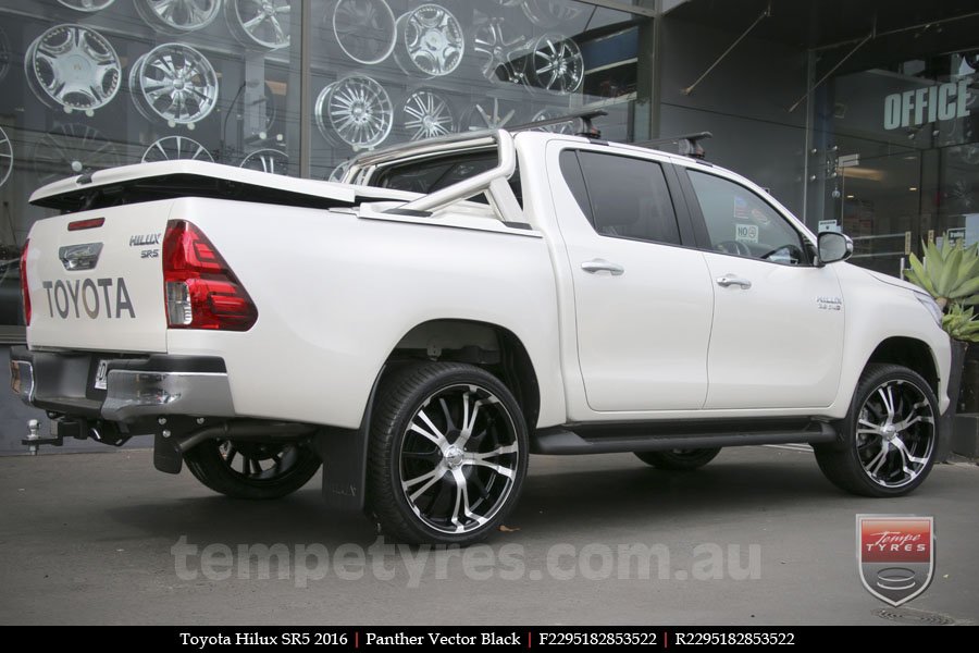 22x9.5 Panther Vector Black on TOYOTA HILUX SR5
