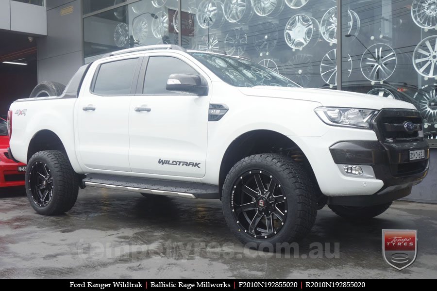 20x10 Ballistic Rage Millworks on FORD RANGER WILDTRAK