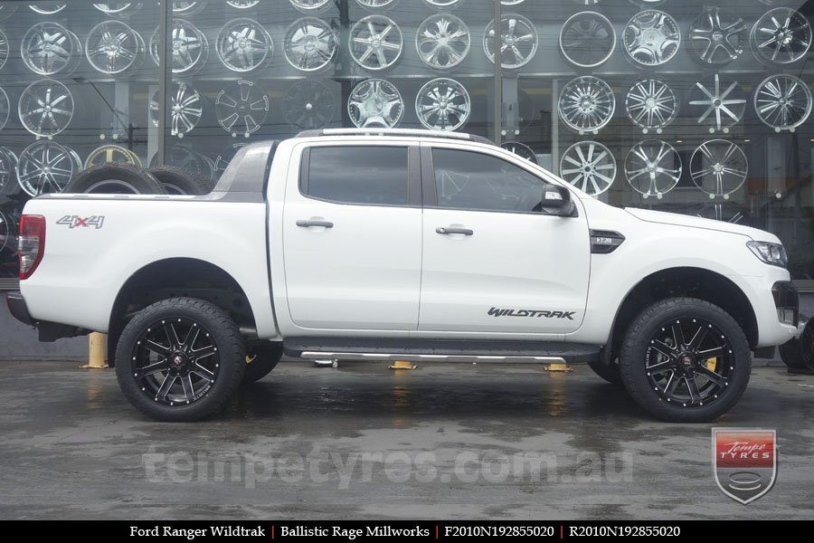 20x10 Ballistic Rage Millworks on FORD RANGER WILDTRAK