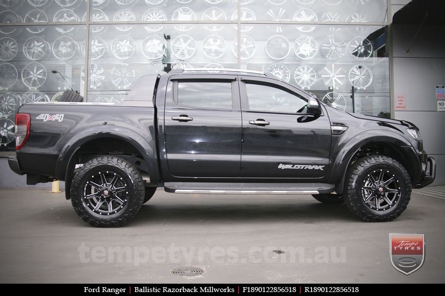 18x9.0 Ballistic Razorback Millworks on FORD RANGER