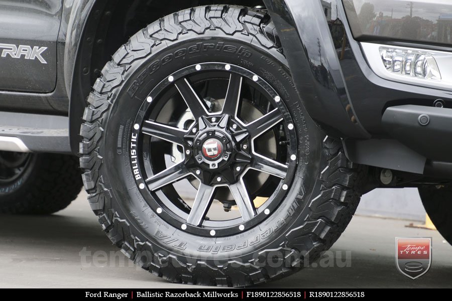 18x9.0 Ballistic Razorback Millworks on FORD RANGER