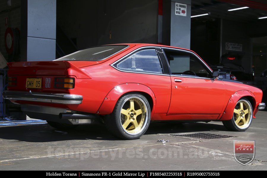 18x8.5 18x9.5 Simmons FR-1 Gold on HOLDEN TORANA