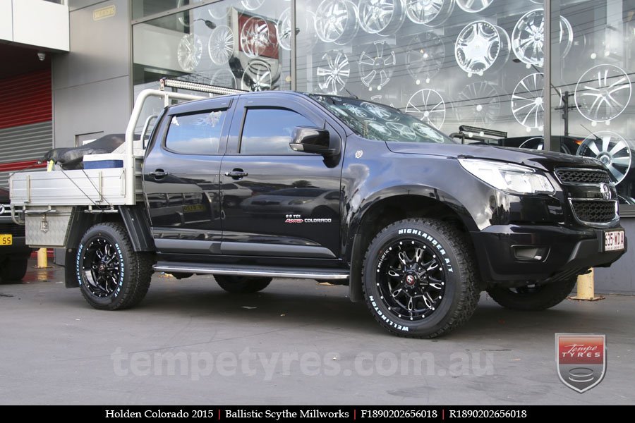 18x9.0 Ballistic Scythe Millworks on HOLDEN COLORADO