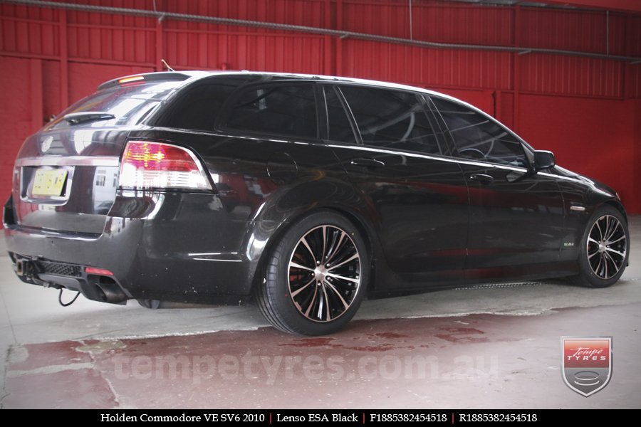 18X8.5 Lenso ESA Black on HOLDEN COMMODORE VE