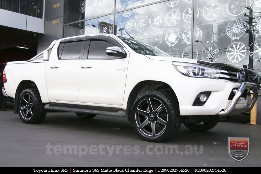 20x9.0 Simmons S6S Matte Black on TOYOTA HILUX SR5