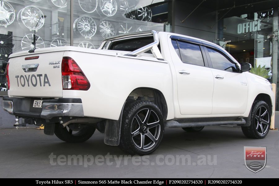 20x9.0 Simmons S6S Matte Black on TOYOTA HILUX SR5