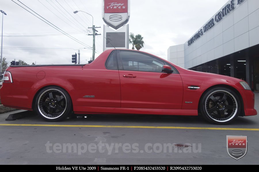 20x8.5 20x9.5 Simmons FR-1 Gloss Black on HOLDEN COMMODORE VE