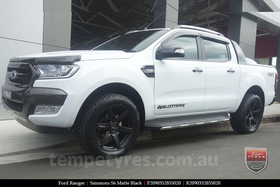 20x9.0 Simmons S6 Matte Black on FORD RANGER