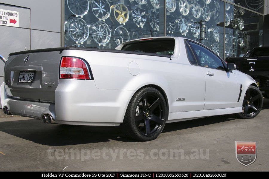 20x8.5 20x10 Simmons FR-C Full Satin Black on HOLDEN COMMODORE VF