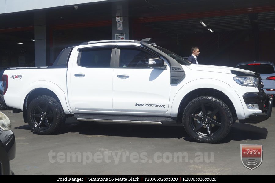 20x9.0 Simmons S6 Matte Black on FORD RANGER