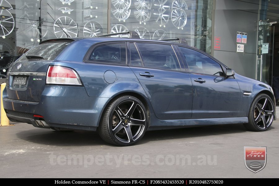 20x8.5 20x10 Simmons FR-CS Satin Black on HOLDEN COMMODORE VE