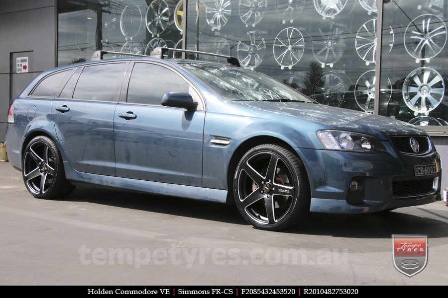 20x8.5 20x10 Simmons FR-CS Satin Black on HOLDEN COMMODORE VE