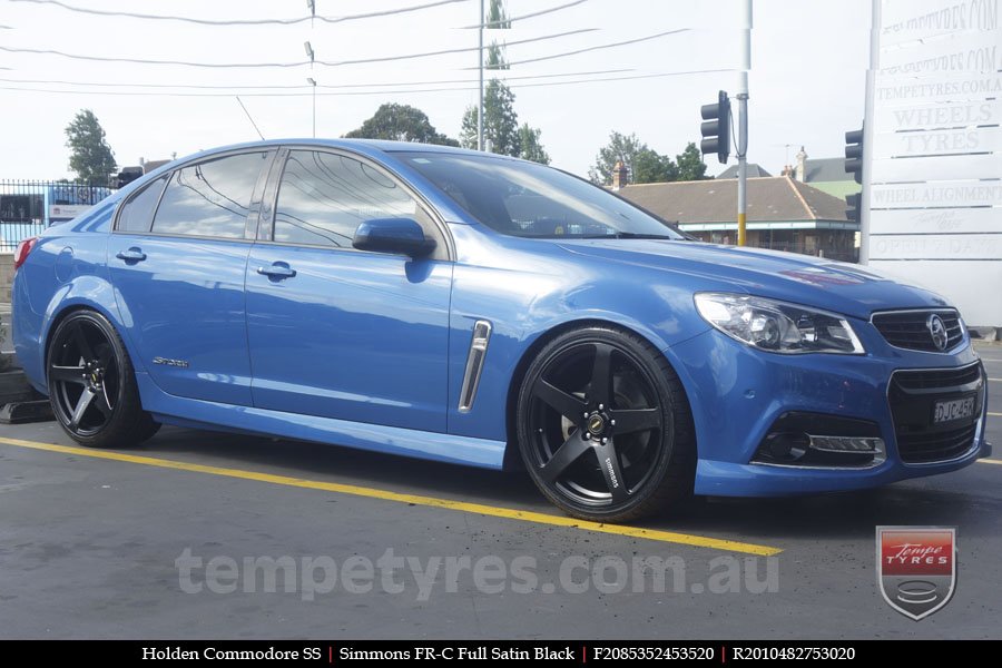 20x8.5 20x10 Simmons FR-C Full Satin Black on HOLDEN COMMODORE