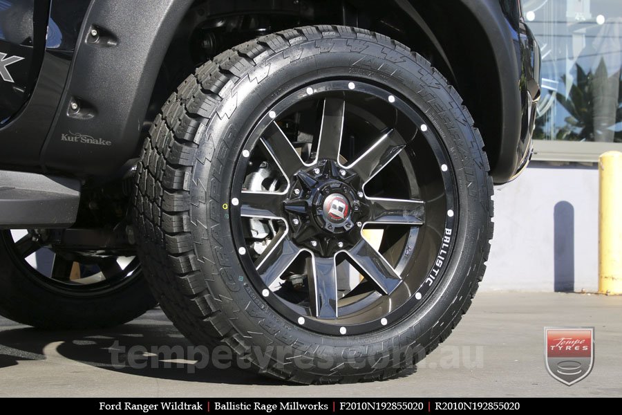 20x10 Ballistic Rage Millworks on FORD RANGER WILDTRAK