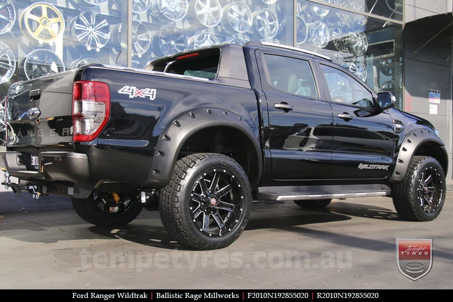 20x10 Ballistic Rage Millworks on FORD RANGER WILDTRAK