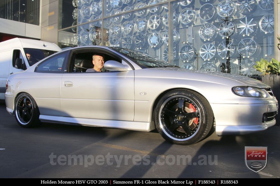 18x8.5 18x9.5 Simmons FR-1 Gloss Black on HOLDEN MONARO 