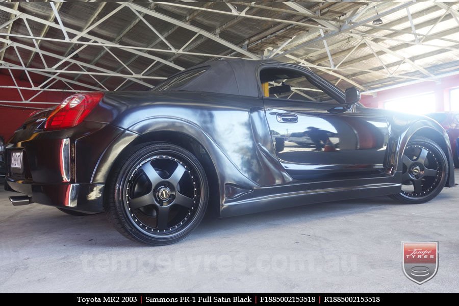 18x8.5 18x9.5 Simmons FR-1 Satin Black on TOYOTA MR2