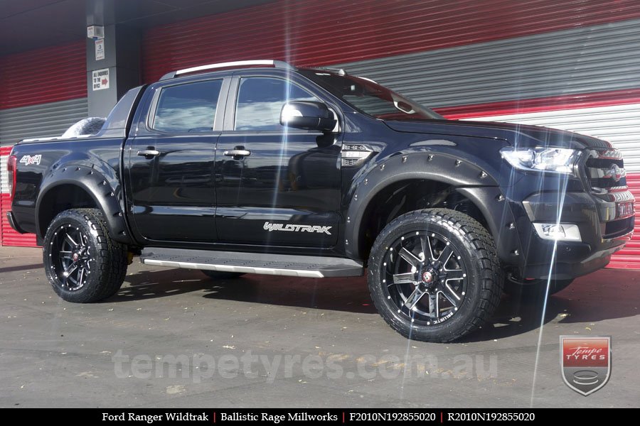 20x10 Ballistic Rage Millworks on FORD RANGER WILDTRAK