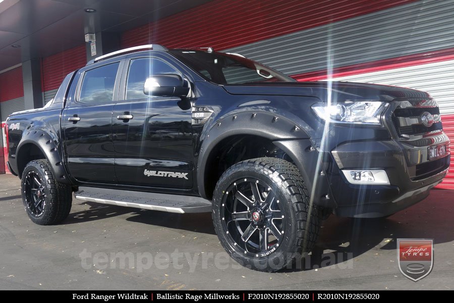 20x10 Ballistic Rage Millworks on FORD RANGER WILDTRAK