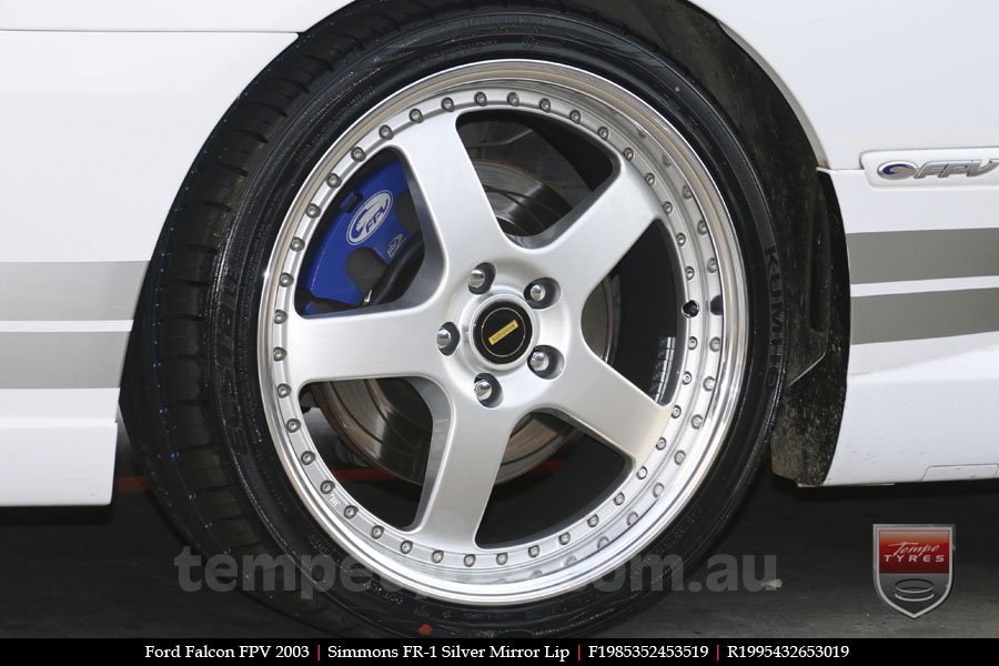 19x8.5 19x9.5 Simmons FR-1 Silver on FORD FALCON