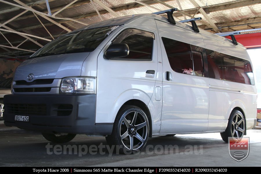 20x9.0 Simmons S6S Matte Black on TOYOTA HIACE 