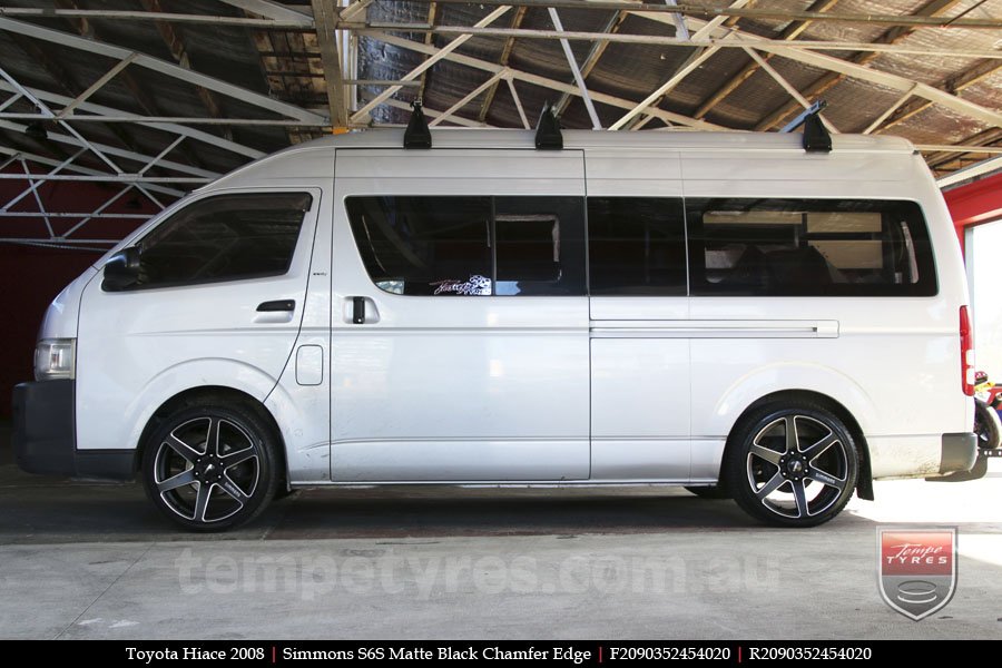 20x9.0 Simmons S6S Matte Black on TOYOTA HIACE 