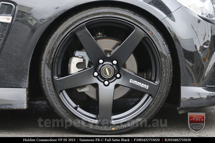 20x8.5 20x10 Simmons FR-C Full Satin Black on HOLDEN COMMODORE