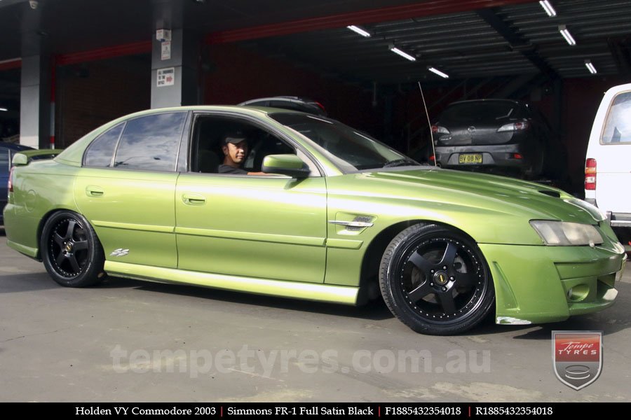 18x8.5 18x9.5 Simmons FR-1 Satin Black on HOLDEN COMMODORE VY