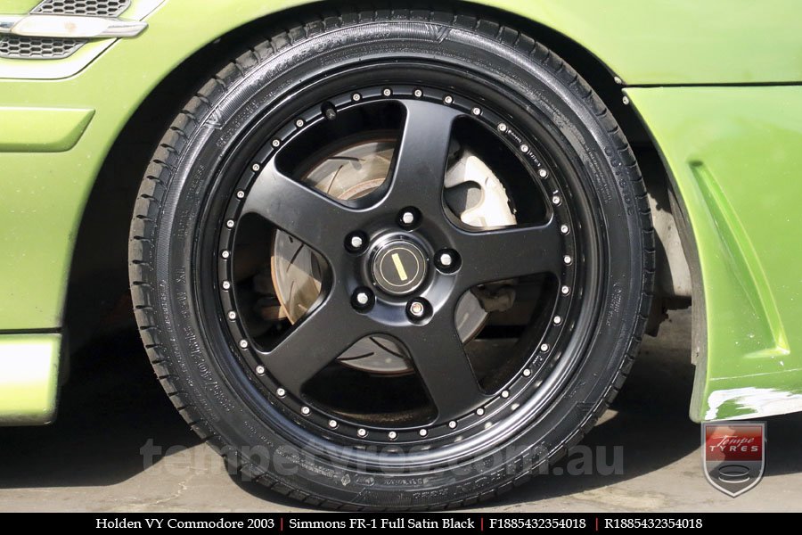 18x8.5 18x9.5 Simmons FR-1 Satin Black on HOLDEN COMMODORE VY