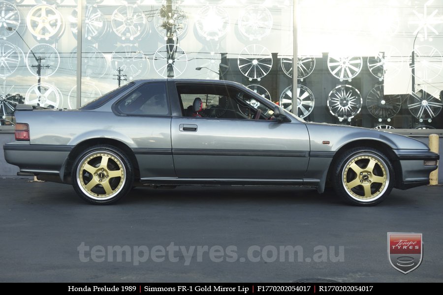 17x7.0 17x8.5 Simmons FR-1 Gold on HONDA PRELUDE