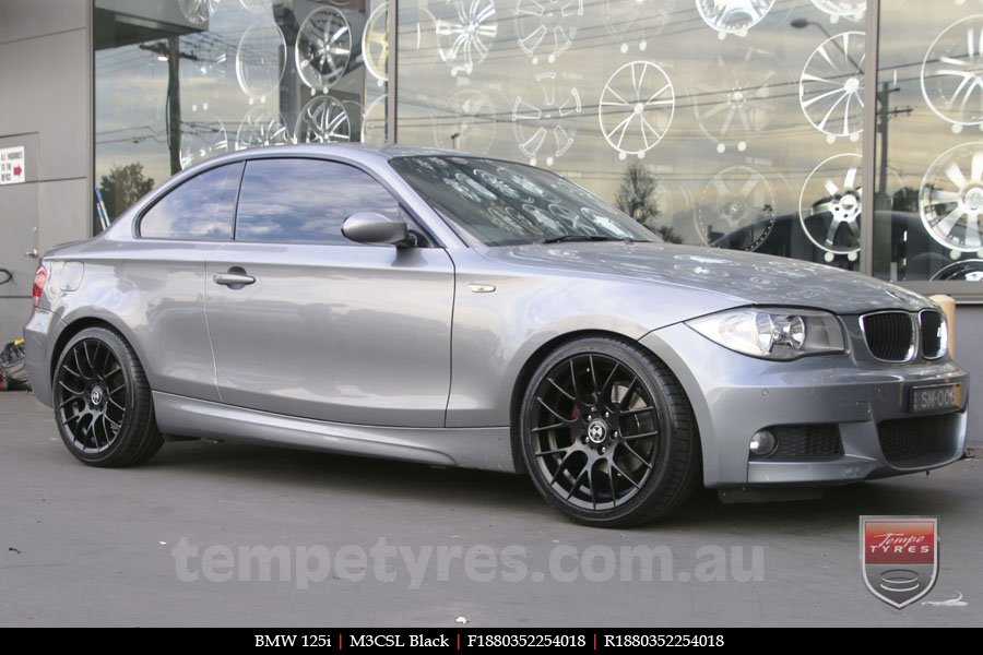 18x8.0 M3CSL Black on BMW 1 SERIES